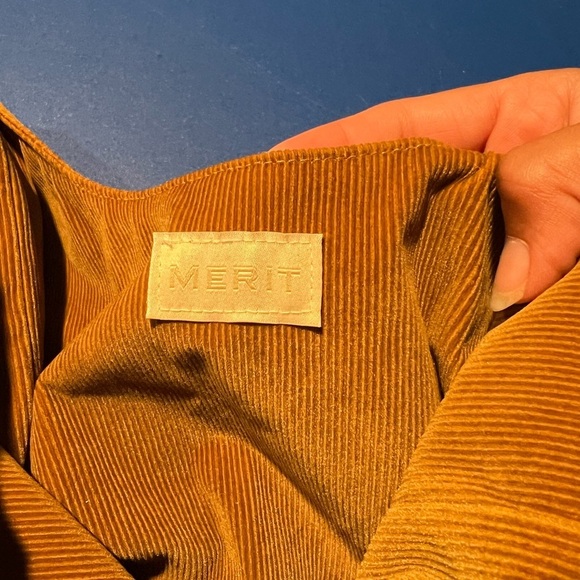 Merit Cosmetic Bag Brown Corduroy Makeup Carrying Case - Picture 5 of 7